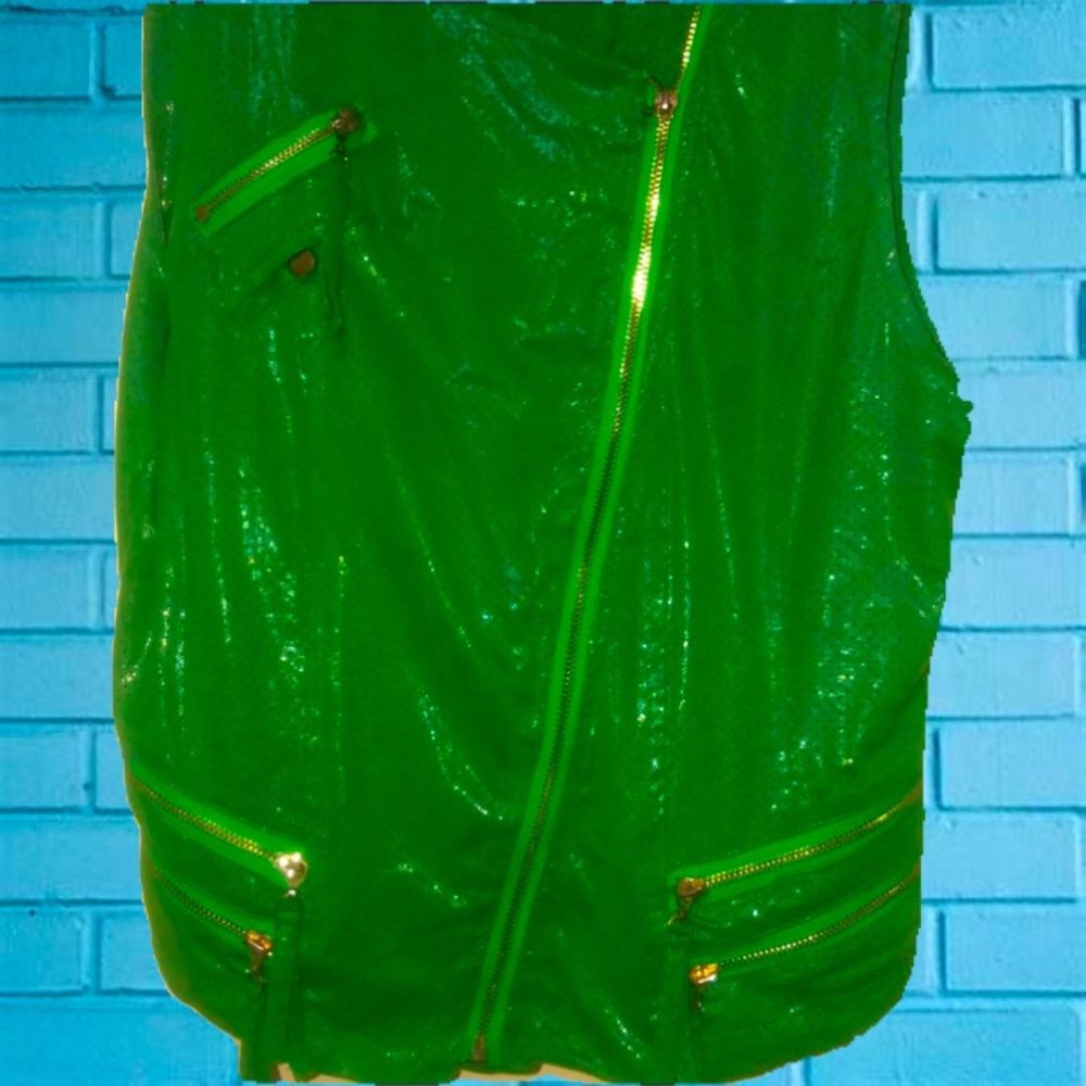 Annika green sleeveless vest